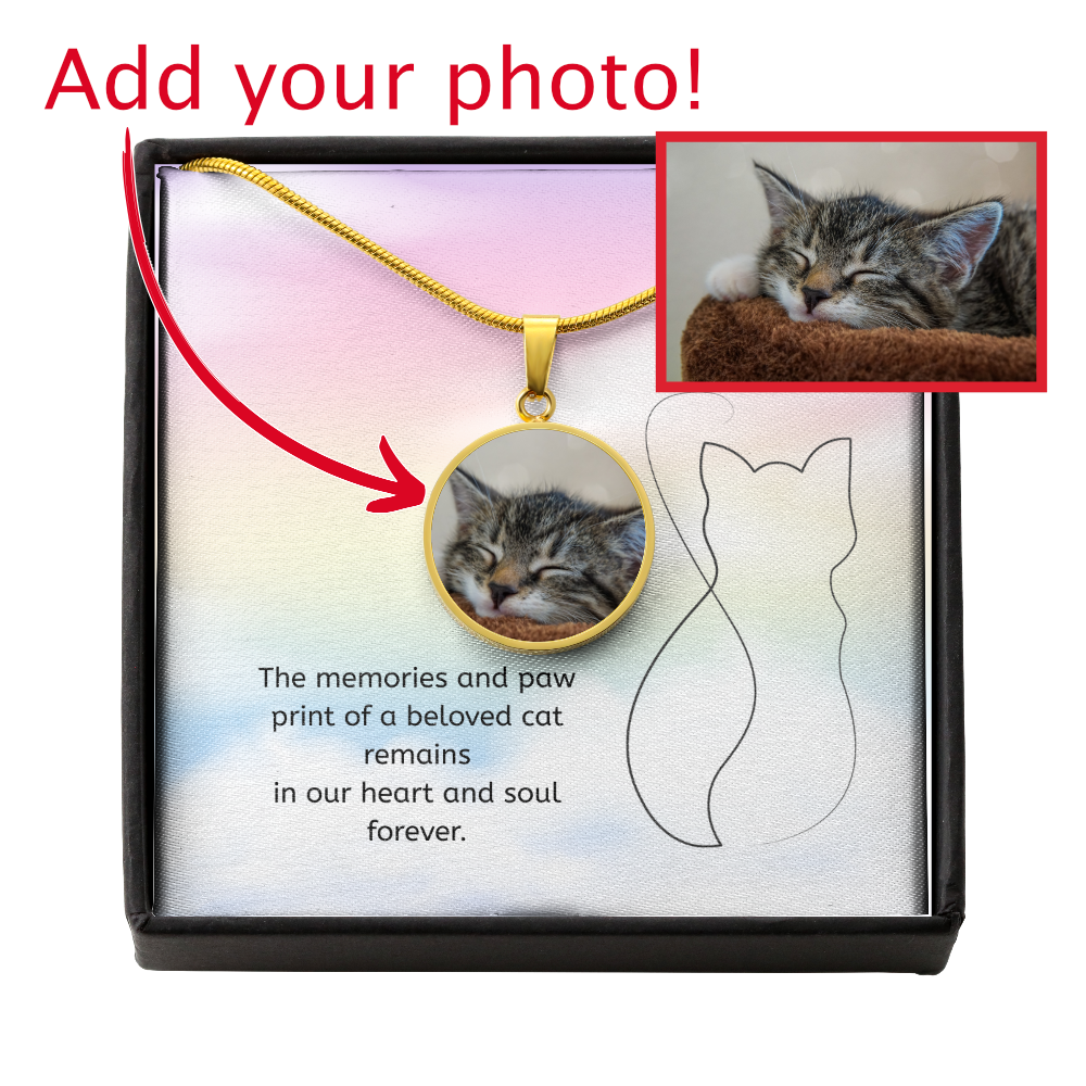 Personalized Cat Memorial Photo Necklace