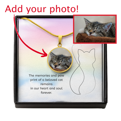 Personalized Cat Memorial Photo Necklace