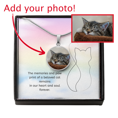 Personalized Cat Memorial Photo Necklace