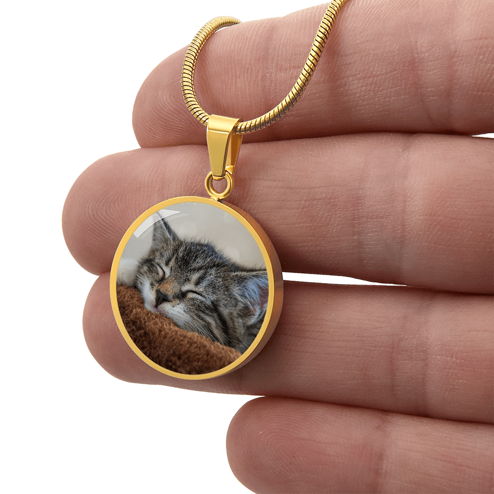 Personalized Cat Memorial Photo Necklace