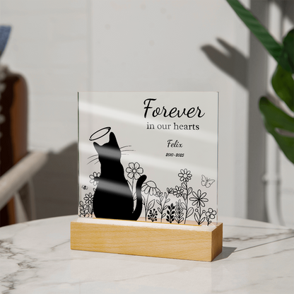 FOREVER IN OUR HEARTS ACRYLIC SQUARE PLAQUE