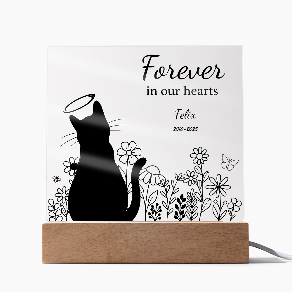 FOREVER IN OUR HEARTS ACRYLIC SQUARE PLAQUE