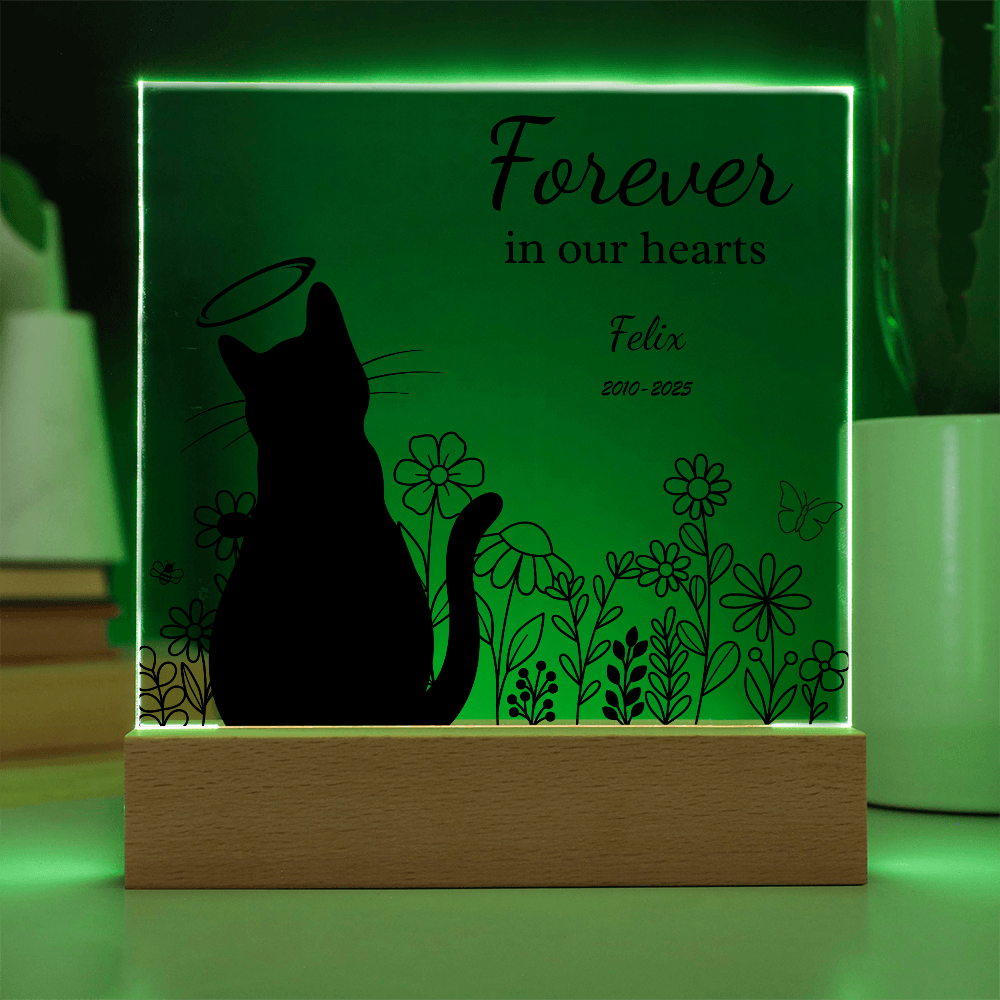 FOREVER IN OUR HEARTS ACRYLIC SQUARE PLAQUE