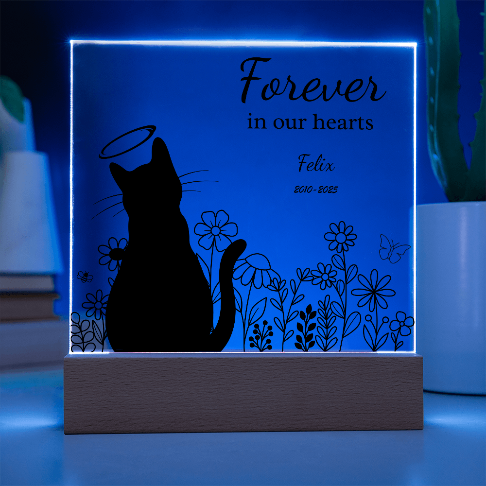 FOREVER IN OUR HEARTS ACRYLIC SQUARE PLAQUE