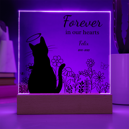 FOREVER IN OUR HEARTS ACRYLIC SQUARE PLAQUE