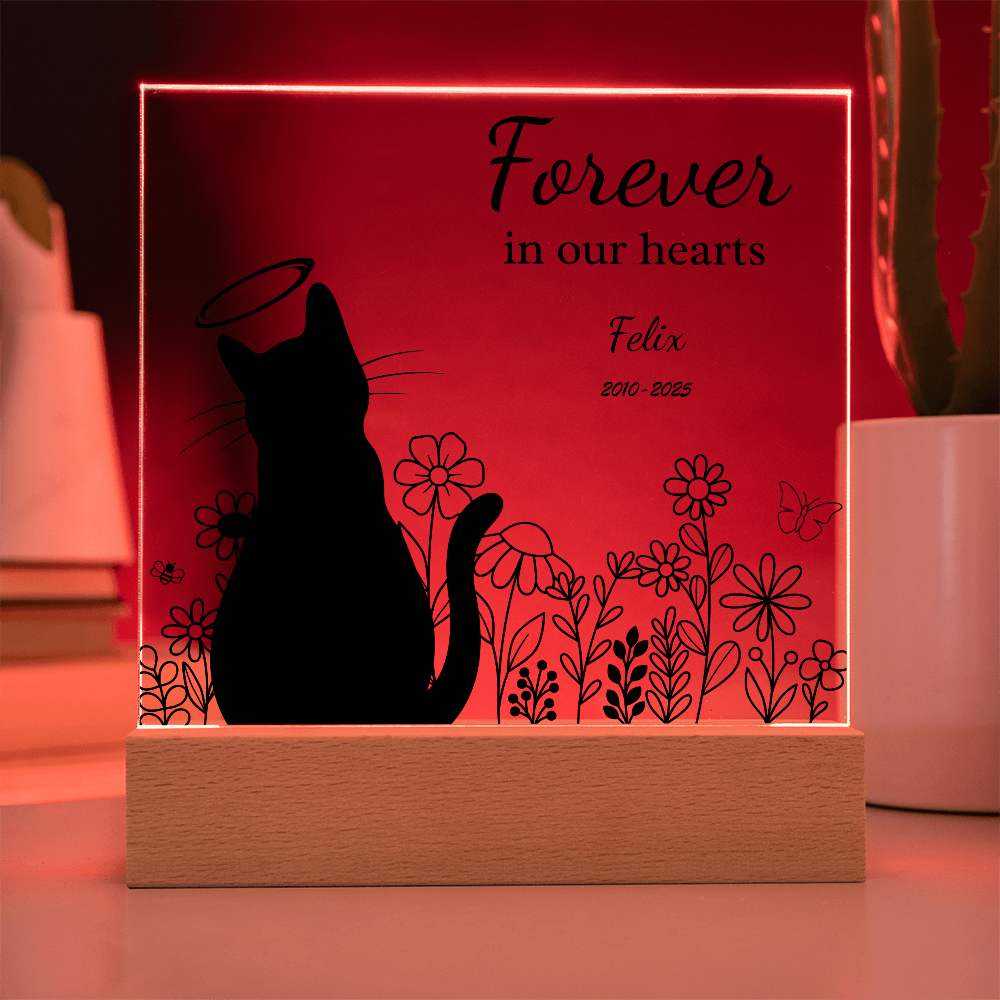 FOREVER IN OUR HEARTS ACRYLIC SQUARE PLAQUE