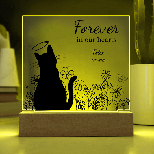 FOREVER IN OUR HEARTS ACRYLIC SQUARE PLAQUE