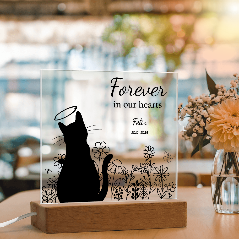 FOREVER IN OUR HEARTS ACRYLIC SQUARE PLAQUE