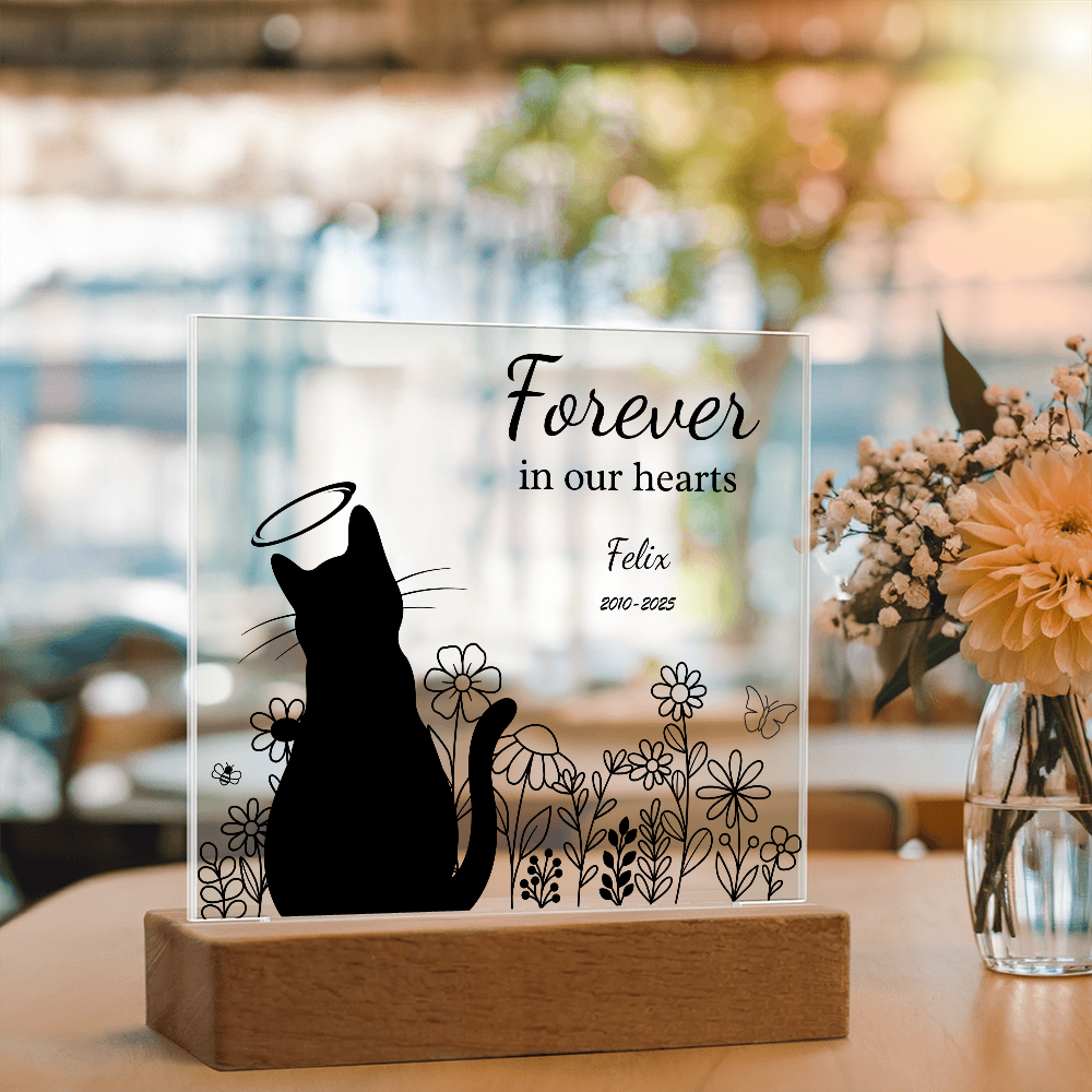 FOREVER IN OUR HEARTS ACRYLIC SQUARE PLAQUE